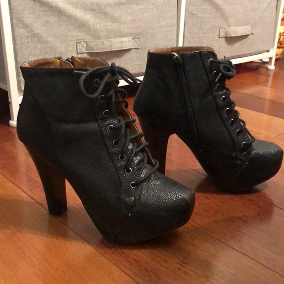 ✨BLACK LACE UP HEELED SHOES⚡️ - Picture 4 of 6